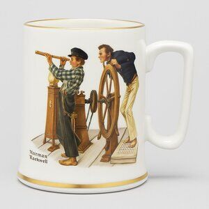 Norman Rockwell Porcelain Tankard Mug "River Pilot " Long John Silver’s Box